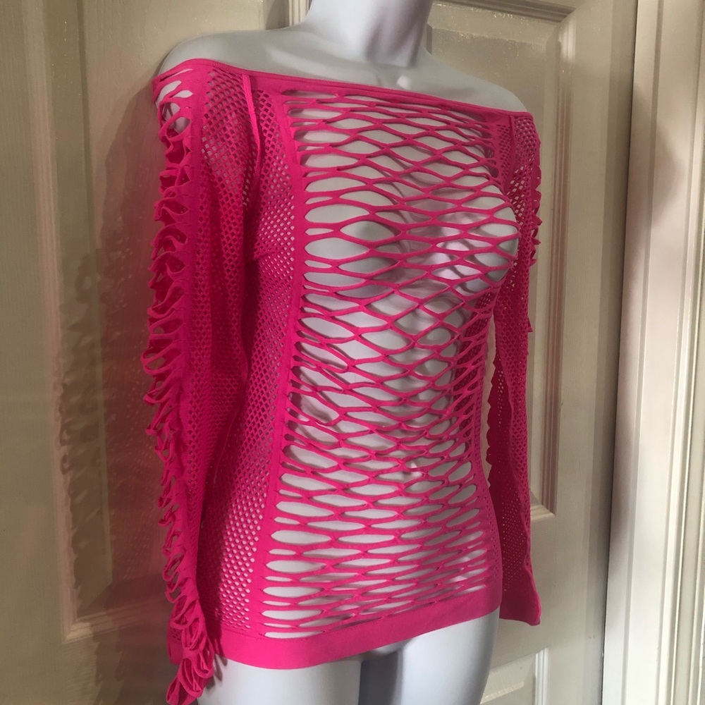 Long sleeve hot pink top M/L